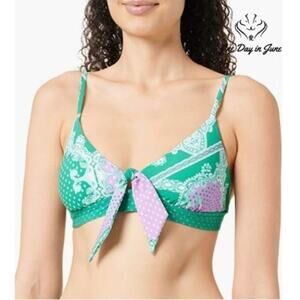 Seafolly Women's Tie Front Fixed Tri Bikini Top Swimsuit Size 4